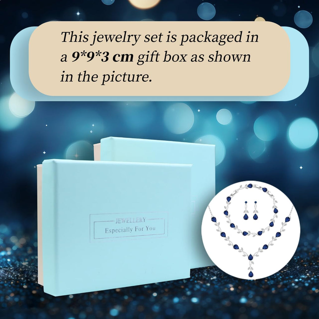 GZWHD Wedding Jewelry Sets for Bride Bridesmaid Women Cubic Zirconia Necklace Earrings Bracelet Set Gift for Mother Friend Wife Daughter Sister Party Prom Jewelry