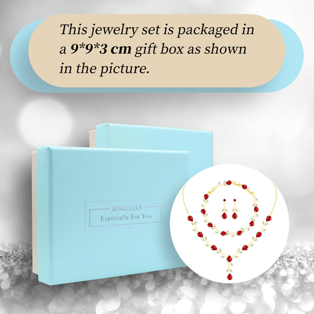 GZWHD Wedding Jewelry Sets for Bride Bridesmaid Women Cubic Zirconia Necklace Earrings Bracelet Set Gift for Mother Friend Wife Daughter Sister Party Prom Jewelry