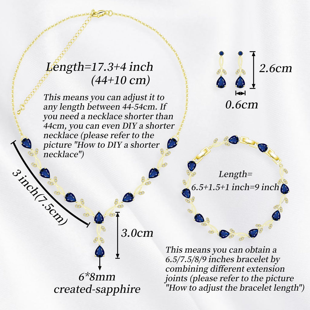 GZWHD Wedding Jewelry Sets for Bride Bridesmaid Women Cubic Zirconia Necklace Earrings Bracelet Set Gift for Mother Friend Wife Daughter Sister Party Prom Jewelry