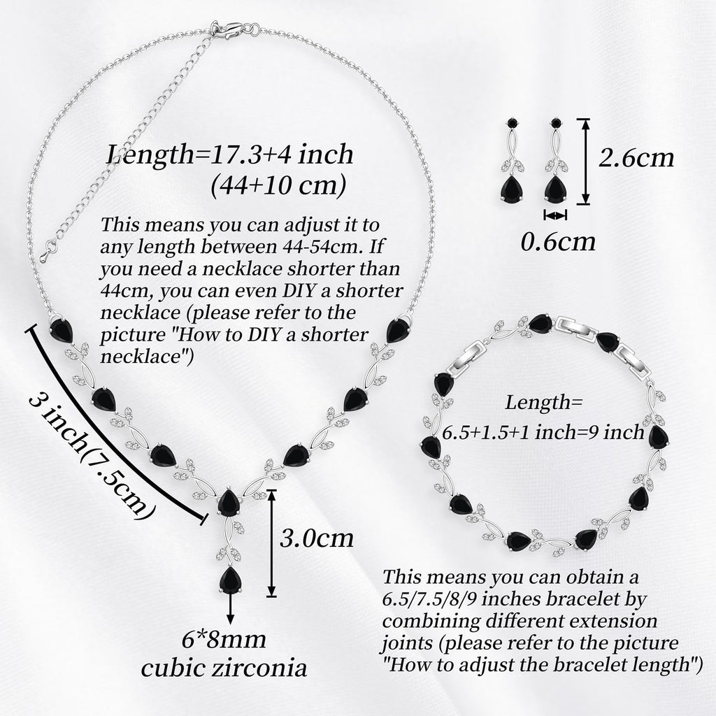 GZWHD Wedding Jewelry Sets for Bride Bridesmaid Women Cubic Zirconia Necklace Earrings Bracelet Set Gift for Mother Friend Wife Daughter Sister Party Prom Jewelry