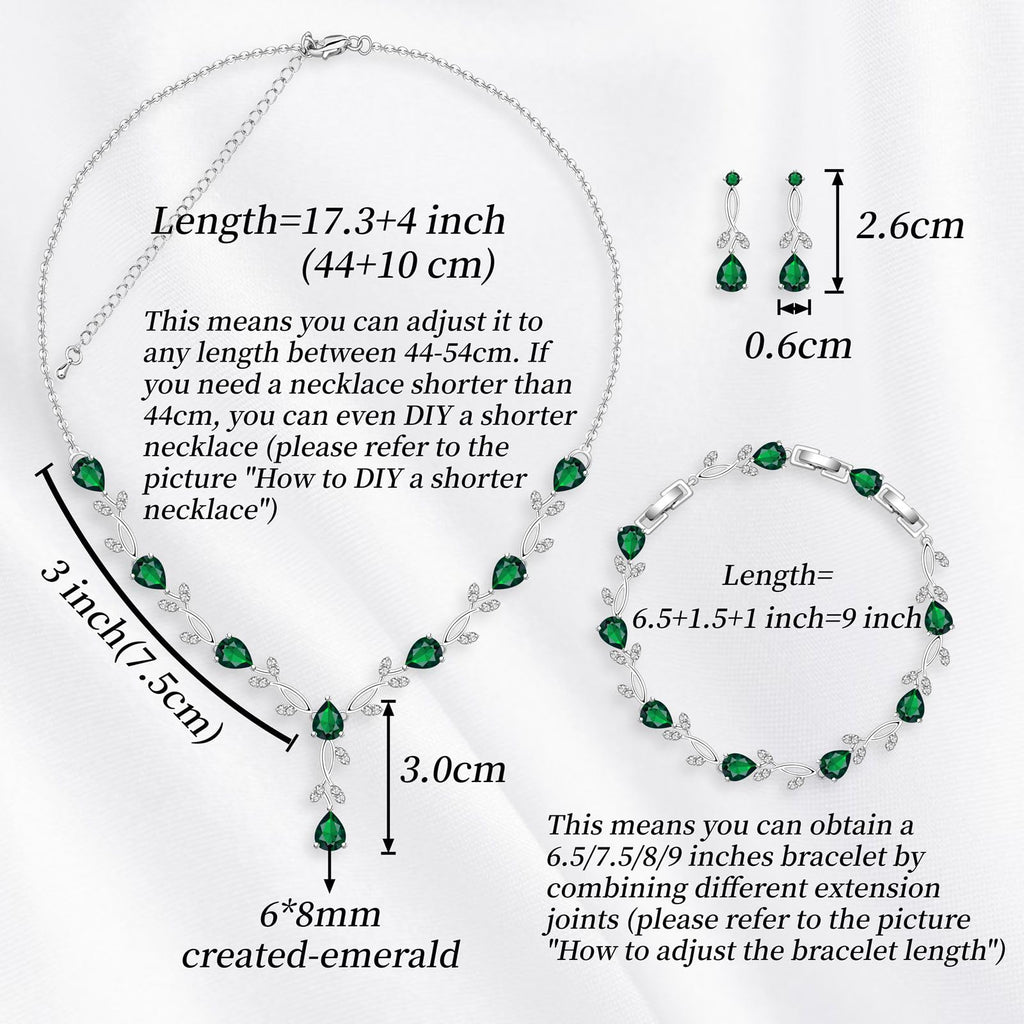 GZWHD Wedding Jewelry Sets for Bride Bridesmaid Women Cubic Zirconia Necklace Earrings Bracelet Set Gift for Mother Friend Wife Daughter Sister Party Prom Jewelry