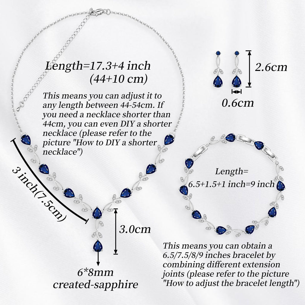 GZWHD Wedding Jewelry Sets for Bride Bridesmaid Women Cubic Zirconia Necklace Earrings Bracelet Set Gift for Mother Friend Wife Daughter Sister Party Prom Jewelry