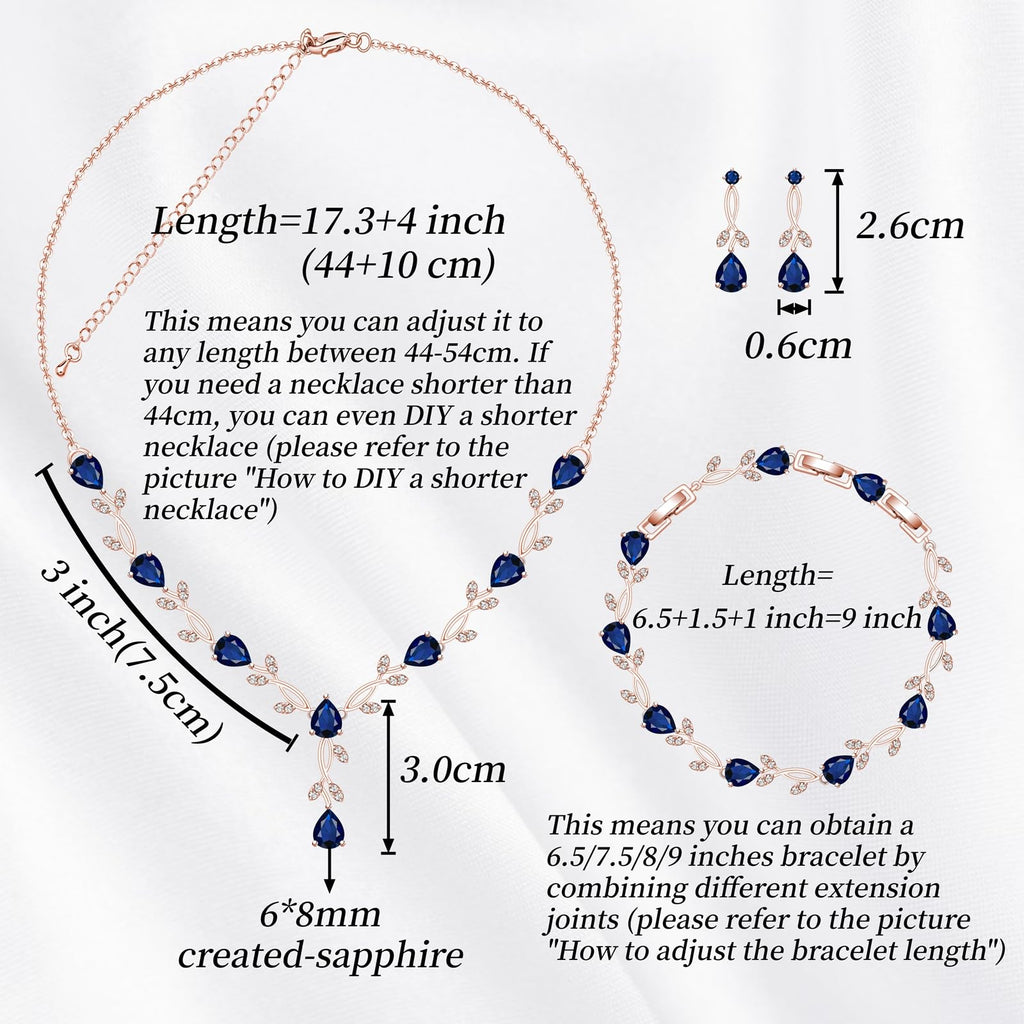 GZWHD Wedding Jewelry Sets for Bride Bridesmaid Women Cubic Zirconia Necklace Earrings Bracelet Set Gift for Mother Friend Wife Daughter Sister Party Prom Jewelry