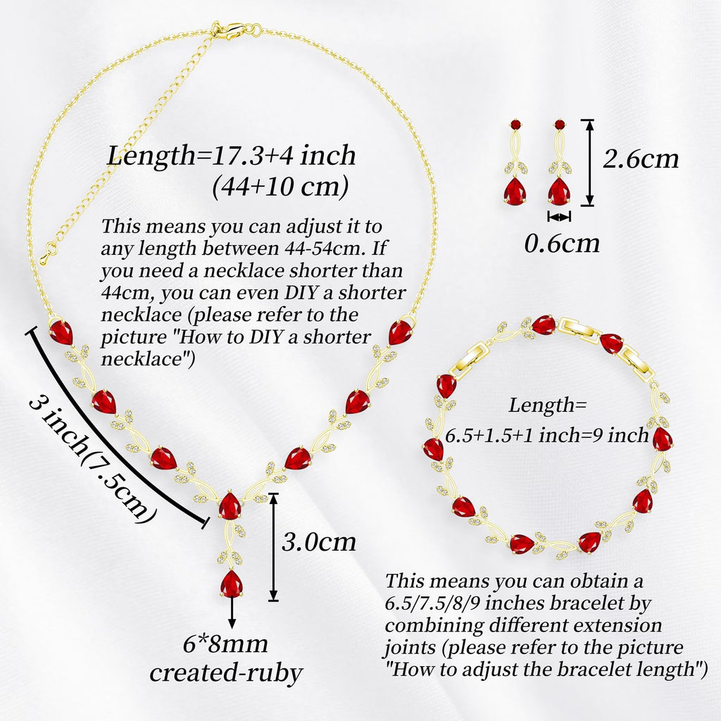 GZWHD Wedding Jewelry Sets for Bride Bridesmaid Women Cubic Zirconia Necklace Earrings Bracelet Set Gift for Mother Friend Wife Daughter Sister Party Prom Jewelry