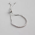 Sterling Silver Adjustable Bracelet with CZ Beads