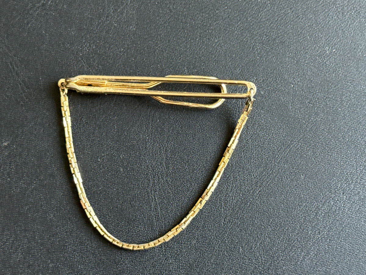 Vintage Swank Tie Clip with Box Chain
