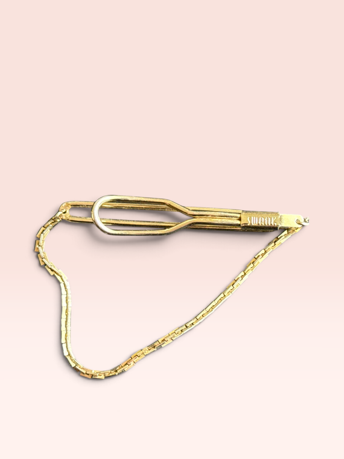 Vintage Swank Tie Clip with Box Chain