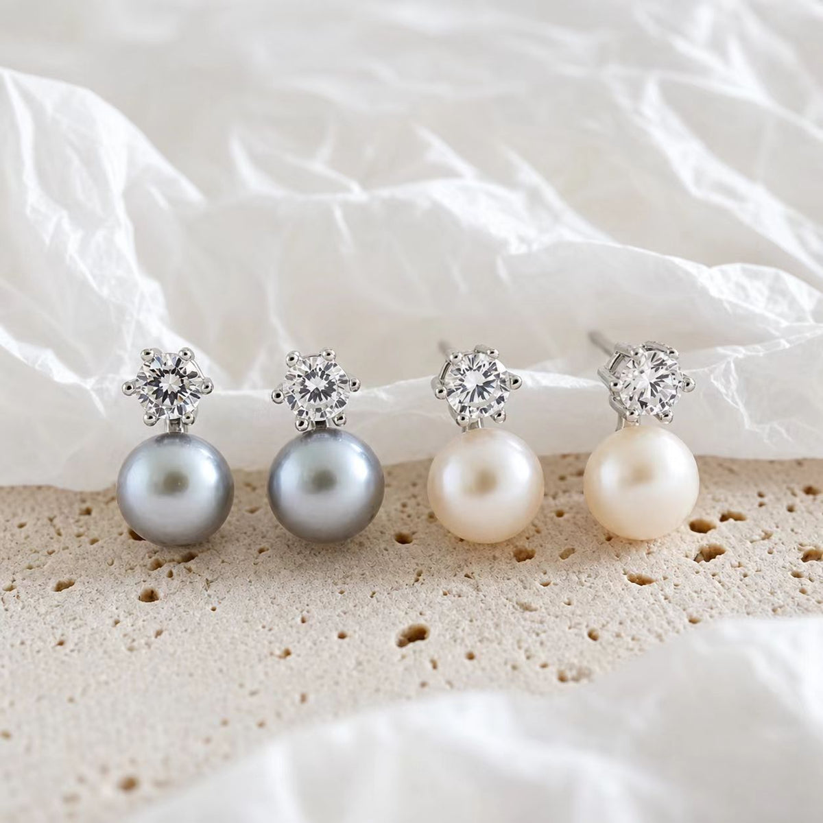 Women Elegant Natural Pearl 925 Sterling Silver Earring