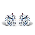 Simple CZ White 925 Sterling Silver Round Studs Earrings